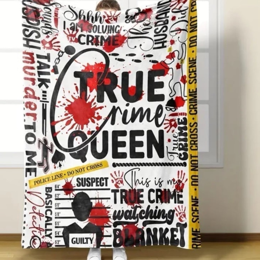 TRUE CRIME Throw Blanket Cozy, Soft, & Perfect for Mystery Lovers! Sz 59"x78